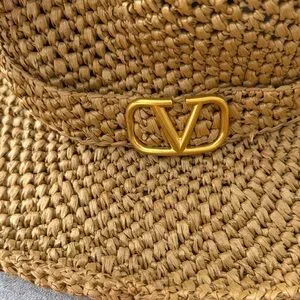 Valentino | Accessories | Valentino Tan Woven Hat With Gold  display picture 3